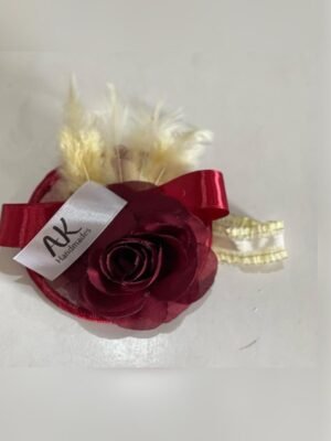 Rose Round Headband Maroon